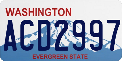 WA license plate ACD2997