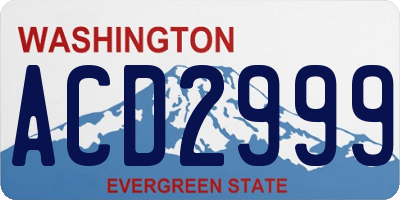 WA license plate ACD2999