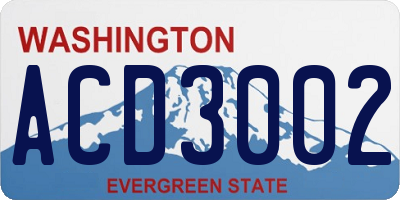 WA license plate ACD3002