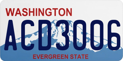 WA license plate ACD3006