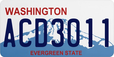 WA license plate ACD3011