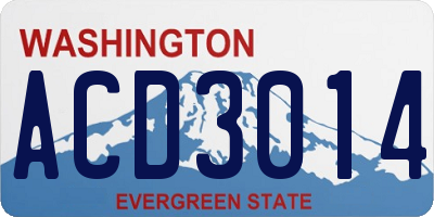 WA license plate ACD3014