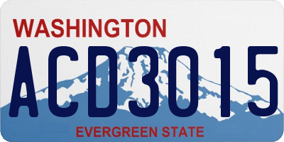 WA license plate ACD3015