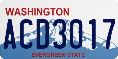 WA license plate ACD3017