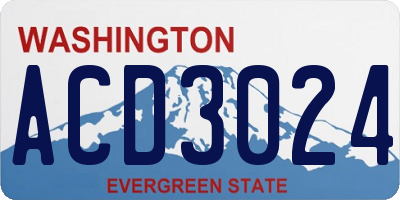WA license plate ACD3024