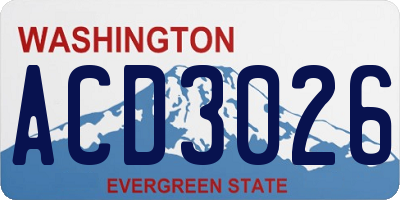 WA license plate ACD3026