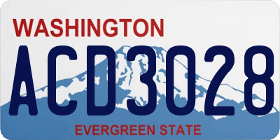 WA license plate ACD3028
