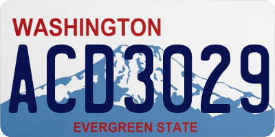 WA license plate ACD3029