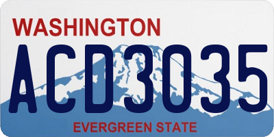WA license plate ACD3035