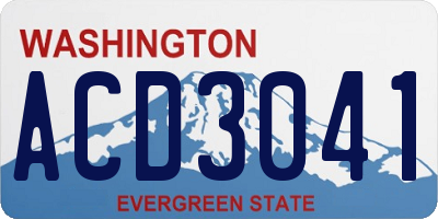 WA license plate ACD3041