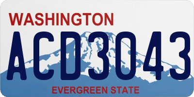 WA license plate ACD3043