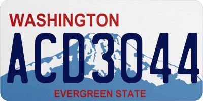 WA license plate ACD3044
