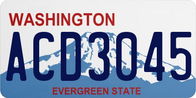 WA license plate ACD3045