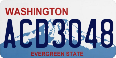 WA license plate ACD3048