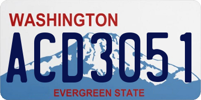 WA license plate ACD3051
