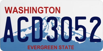 WA license plate ACD3052