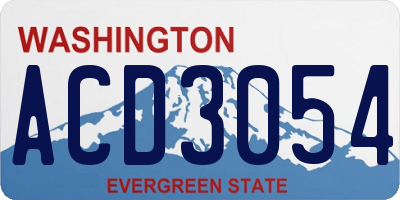 WA license plate ACD3054