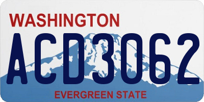 WA license plate ACD3062