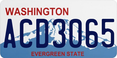 WA license plate ACD3065