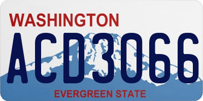 WA license plate ACD3066