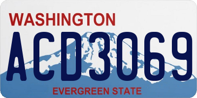 WA license plate ACD3069
