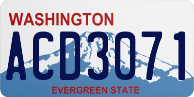 WA license plate ACD3071