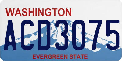 WA license plate ACD3075