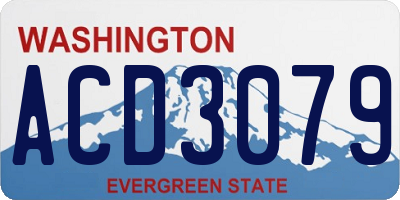 WA license plate ACD3079