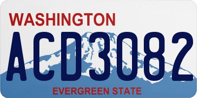 WA license plate ACD3082