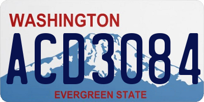 WA license plate ACD3084