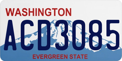 WA license plate ACD3085