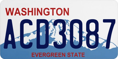 WA license plate ACD3087