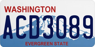 WA license plate ACD3089