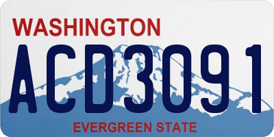 WA license plate ACD3091