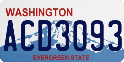 WA license plate ACD3093