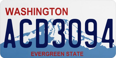 WA license plate ACD3094