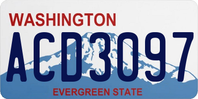 WA license plate ACD3097