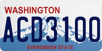 WA license plate ACD3100