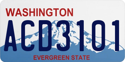 WA license plate ACD3101