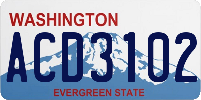 WA license plate ACD3102