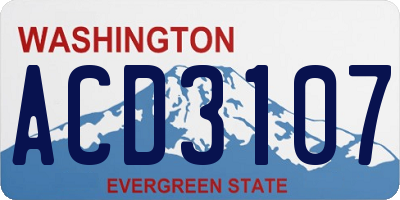 WA license plate ACD3107