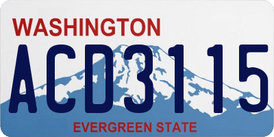 WA license plate ACD3115
