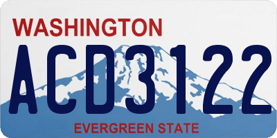 WA license plate ACD3122