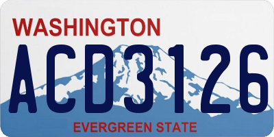 WA license plate ACD3126