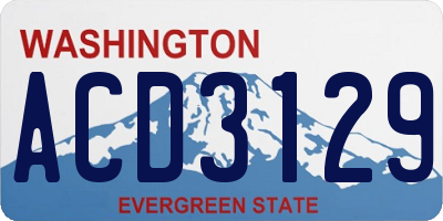 WA license plate ACD3129