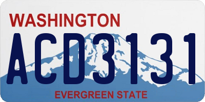 WA license plate ACD3131