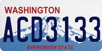 WA license plate ACD3133