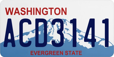 WA license plate ACD3141