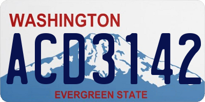 WA license plate ACD3142