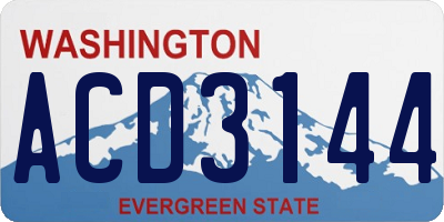 WA license plate ACD3144